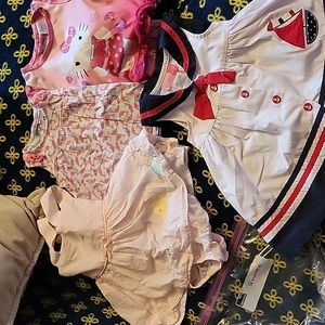 6 piece lot of Girl's sz 12 mos clothing. Various brands